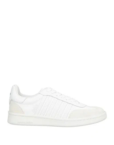 Dsquared2 Woman Sneakers White Size 6.75 Calfskin