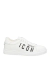 Dsquared2 Woman Sneakers White Size 6.75 Calfskin In White