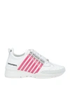 Dsquared2 Stripe-detailing Leather Sneakers In White