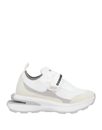 Dsquared2 Woman Sneakers White Size 5 Textile Fibers, Leather