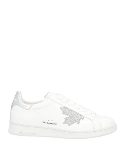 Dsquared2 Woman Sneakers White Size 7.5 Calfskin