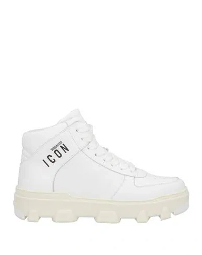 Dsquared2 Woman Sneakers White Size 7.5 Leather