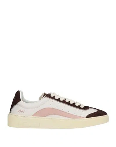 Dsquared2 Woman Sneakers White Size 7.5 Leather In Animal Print