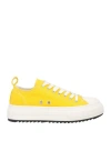 Dsquared2 Woman Sneakers Yellow Size 8 Textile Fibers