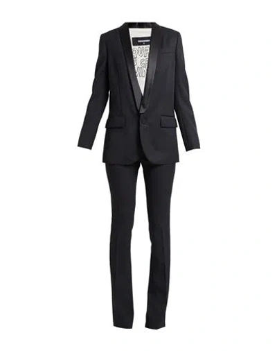 Dsquared2 Woman Suit Black Size 4 Polyester, Virgin Wool, Silk
