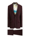 Dsquared2 Woman Suit Burgundy Size 2 Polyester In Brown