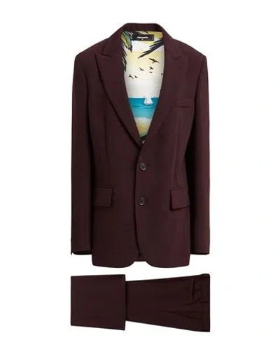 Dsquared2 Woman Suit Burgundy Size 2 Polyester In Brown