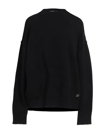 Dsquared2 Woman Sweater Black Size S Wool, Cashmere, Calfskin In Black