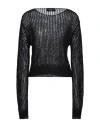 Dsquared2 Mohair Blend Open Knit Sweater In Black