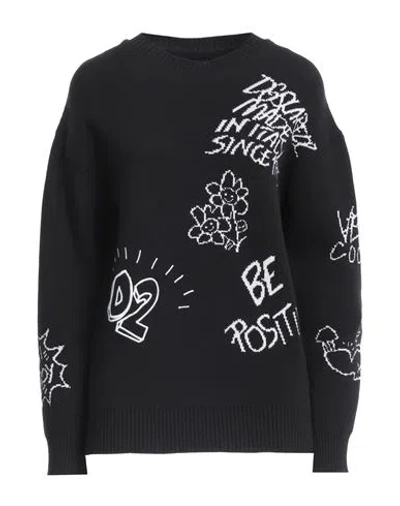 Dsquared2 Woman Sweater Black Size Xs Cotton, Polyamide, Viscose, Polyester