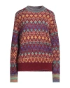 Dsquared2 Woman Sweater Burgundy Size L Mohair Wool, Polyamide, Alpaca Wool, Wool, Cow Leather In Red
