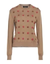 Dsquared2 Woman Sweater Camel Size L Virgin Wool In Beige
