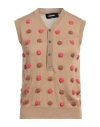 Dsquared2 Woman Sweater Camel Size M Virgin Wool In Beige
