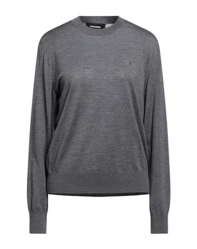Dsquared2 Woman Sweater Charcoal Size L Virgin Wool In Gray