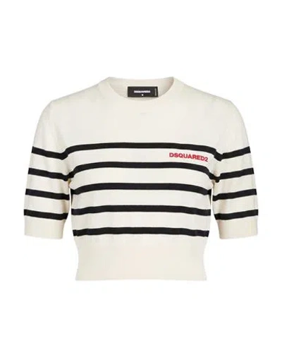 Dsquared2 Woman Sweater Cream Size Xxs Virgin Wool In White