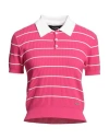 Dsquared2 Two-tone Striped Polo In Pink