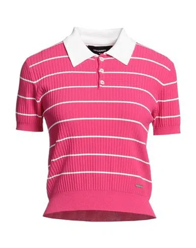 DSQUARED2 DSQUARED2 WOMAN SWEATER FUCHSIA SIZE L VISCOSE, POLYESTER