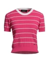 Dsquared2 Woman Sweater Fuchsia Size M Viscose, Polyester In Pink