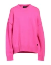 Dsquared2 Woman Sweater Fuchsia Size Xxs Wool, Cashmere, Calfskin In Pink