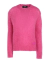 Dsquared2 Woman Sweater Fuchsia Size Xs Mohair Wool, Polyamide, Wool In Pink