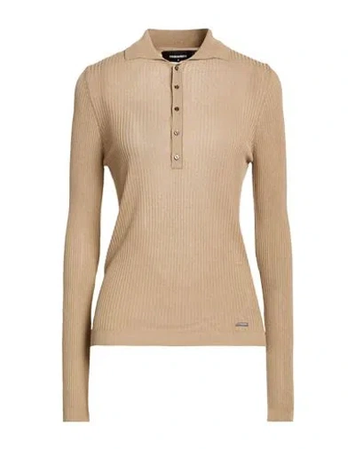 Dsquared2 Woman Sweater Khaki Size S Viscose, Polyamide In Neutral