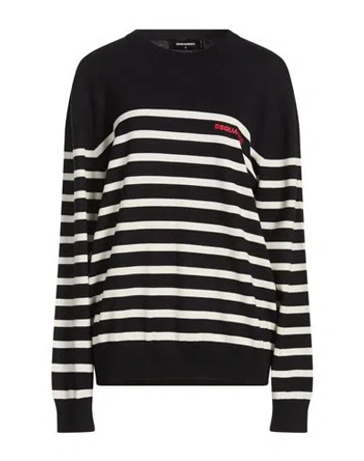 Dsquared2 Woman Sweater Midnight Blue Size M Wool In Black