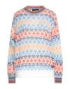 Dsquared2 Mohair Blend Jacquard Knit Sweater In Orange