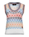 Dsquared2 Sleeveless Argyle Motif Sweater In Orange