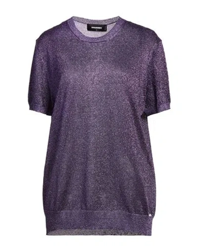 Dsquared2 Woman Sweater Purple Size L Polyamide, Alpaca Wool, Mohair Wool, Wool, Synthetic Fibers