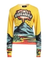 DSQUARED2 DSQUARED2 WOMAN SWEATER YELLOW SIZE L VIRGIN WOOL