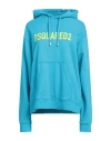 Dsquared2 Woman Sweatshirt Azure Size Xs Cotton, Elastane In Blue