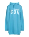 Dsquared2 Woman Sweatshirt Azure Size Xs Cotton, Elastane In Blue