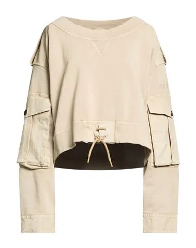 Dsquared2 Woman Sweatshirt Beige Size L Cotton In Neutral