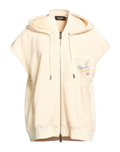 Dsquared2 Woman Sweatshirt Beige Size Xs Cotton, Elastane In Gold