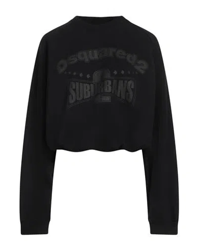 Dsquared2 Woman Sweatshirt Black Size L Cotton