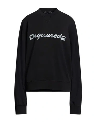 Dsquared2 Woman Sweatshirt Black Size L Cotton
