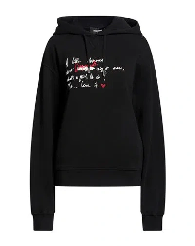 Dsquared2 Woman Sweatshirt Black Size L Cotton