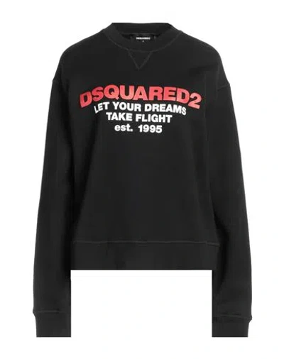 Dsquared2 Woman Sweatshirt Black Size Xl Cotton