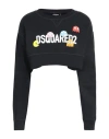 Dsquared2 Woman Sweatshirt Black Size L Cotton In Black