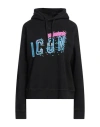 Dsquared2 Woman Sweatshirt Black Size L Cotton, Elastane