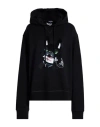 Dsquared2 Woman Sweatshirt Black Size L Cotton, Elastane In Black