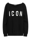 Dsquared2 Woman Sweatshirt Black Size M Cotton, Elastane In Black