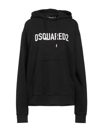 Dsquared2 Woman Sweatshirt Black Size S Cotton, Elastane In Black