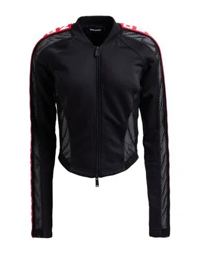 Dsquared2 Woman Sweatshirt Black Size L Polyamide, Cotton