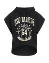 Dsquared2 Black Sleeveless Cotton Sweatshirt With Logo In Black