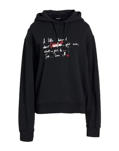 Dsquared2 Woman Sweatshirt Black Size M Cotton