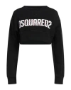 Dsquared2 Woman Sweatshirt Black Size M Cotton, Elastane In Black