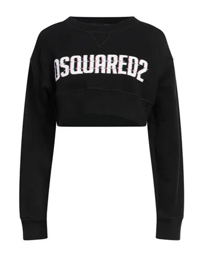 Dsquared2 Woman Sweatshirt Black Size M Cotton, Elastane