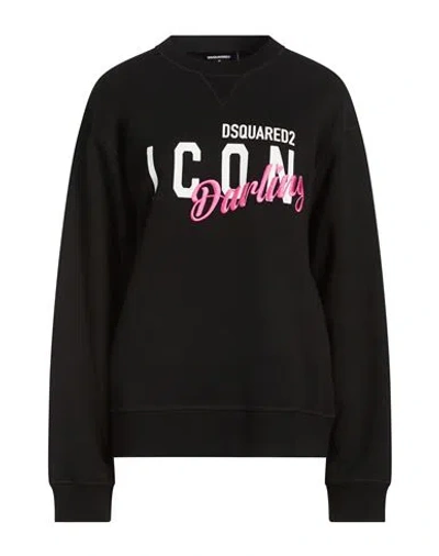 Dsquared2 Woman Sweatshirt Black Size M Cotton, Elastane