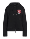 Dsquared2 Woman Sweatshirt Black Size M Cotton, Elastane